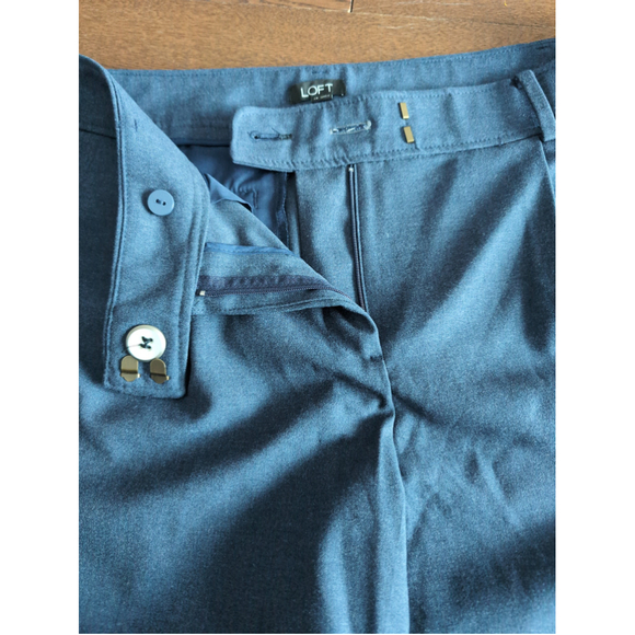 Loft Navy Blue Womens Dress Pants Straight Leg Sz 14 Office Career Professional - Picture 3 of 8